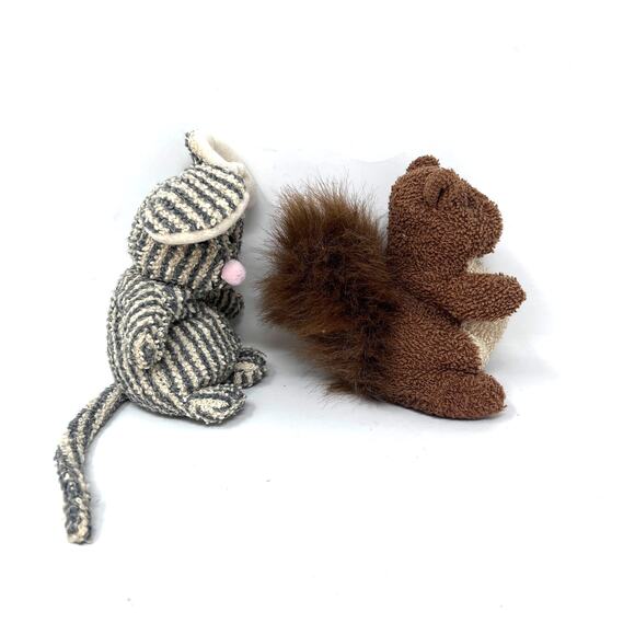 Russ Home Buddies Sniffy Mouse Acorn Squirrel Terry Cloth Sensory Beanie Set - Picture 4 of 9